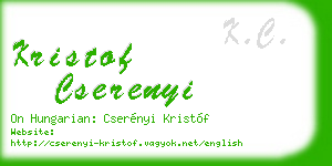 kristof cserenyi business card